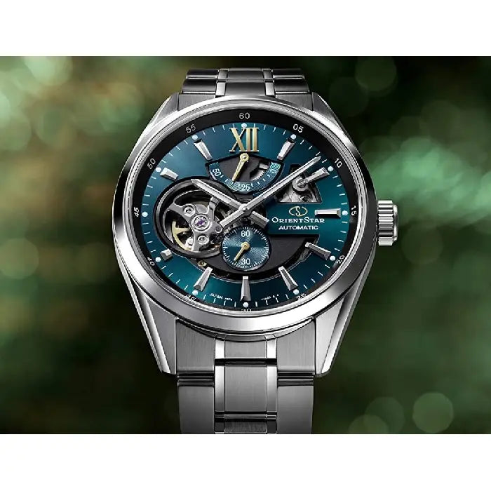 Orient Star Contemporary Modern Skeleton Automatic RE-AV0114E00B Green Dial 41mm Stainless Steel Men's Watch
