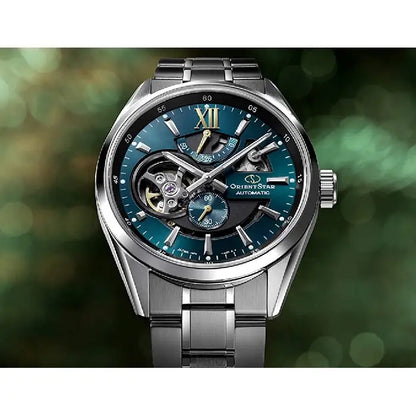 Orient Star Contemporary Modern Skeleton Automatic RE-AV0114E00B Green Dial 41mm Stainless Steel Men's Watch