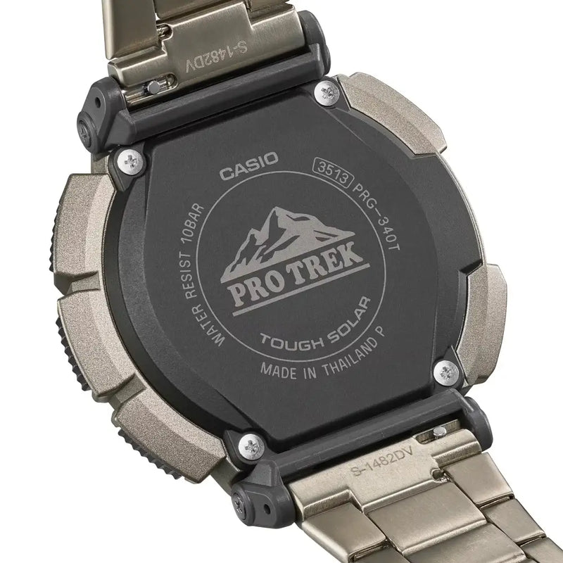 Casio ProTrek PRG-340T-7DR Digital Tough Solar Triple Sensor Silver Dial 51.7mm Stainless Steel Men's Watch detail view