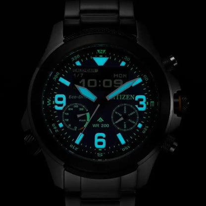 Citizen Promaster Land JV1007-07E Ani-Digi Eco-Drive Black Dial 44mm Rubber Strap Men's Watch