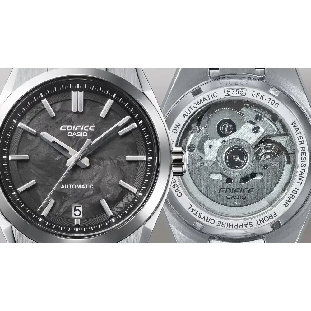 Casio Edifice Automatic EFK-100YCD-1A Forged Carbon Dial 39mm Stainless Steel Men's Watch