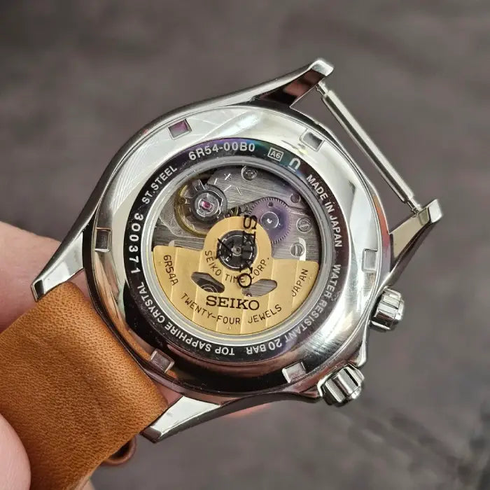 Seiko Prospex SBEJ005 Alpinist GMT Green Dial 39.5mm Leather Strap Men's Watch