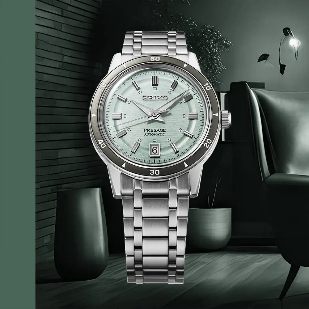 Seiko Presage SRPL71J1 "Style 60s" Automatic Green Dial 39.5mm Stainless Steel Men's Watch