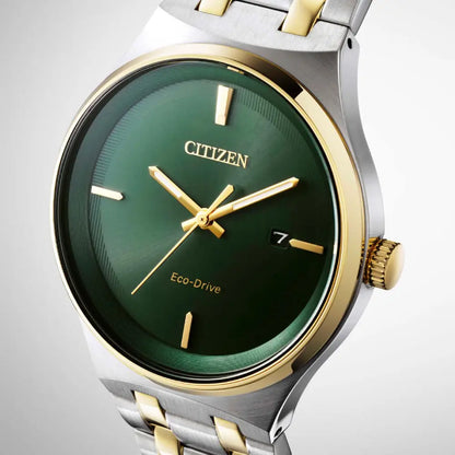 Citizen Eco-Drive Axiom BM7654-57X Green Dial 40mm Two-Tone Stainless Steel Men's Watch