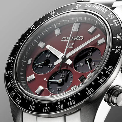 Seiko Prospex Speedtimer SSC927P1 Solar Chronograph Red Dial 41.4mm Stainless Steel Men's Watch