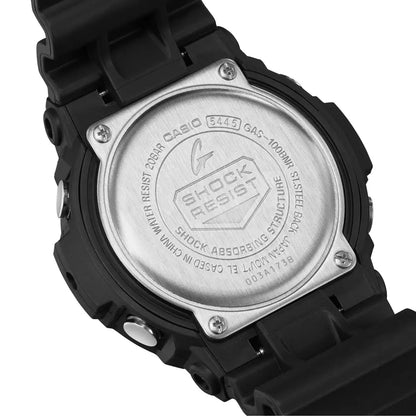Casio G-Shock GAS-100BNR-1ADR Ignite Red Tough Solar Black Dial 52mm Resin Strap Men's Watch