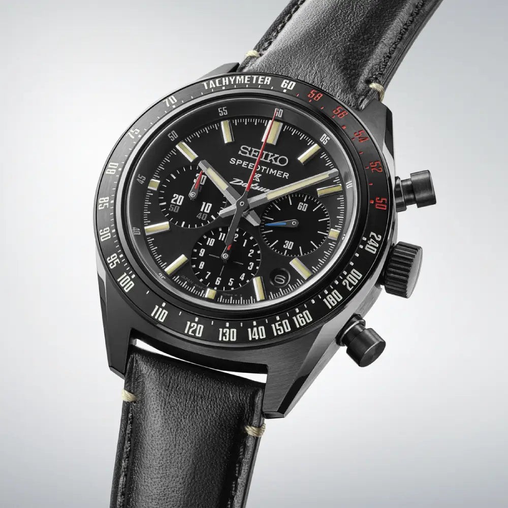 Seiko Prospex Speedtimer "Datsun 240Z" SRQ057J1 (SBEC029) Limited Edition (500 PCS) Black Dial 42mm Leather Strap Men's Watch
