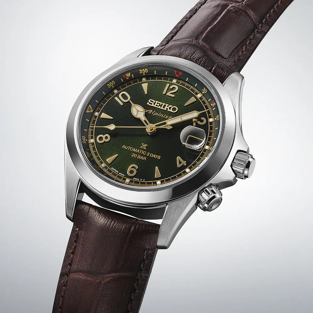 Seiko Prospex SBDC211 (SPB507J1) Automatic Alpinist "Classic Pine" Green Dial 39.5mm Leather Strap Men's Watch