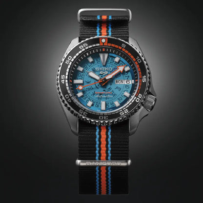 Seiko 5 Sports SBSA315 Automatic Limited Edition "Bamford" (2025 Pieces) Blue Skeleton Dial 42.5mm Nylon Strap Men's Watch