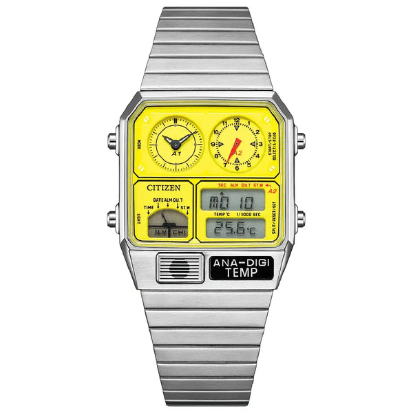 Citizen Record Label Playground Edition JG2170-59Y Yellow Dial 32.5mm Stainless Steel Men's Watch