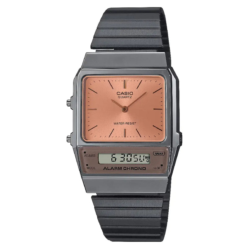 Casio Analog-Digital AQ-800ECGG-4ADF Red Dial Stainless Steel Unisex Watch