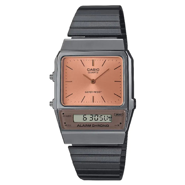 Casio Analog-Digital AQ-800ECGG-4ADF Red Dial Stainless Steel Unisex Watch