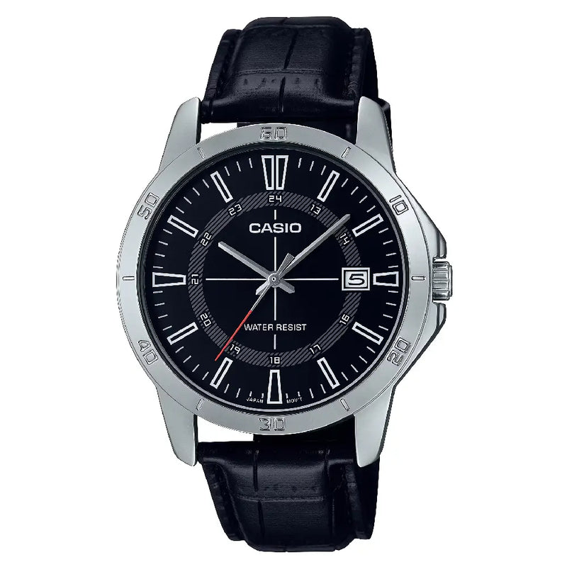 Casio Standard LTP-V004L-1C Black Dial 30.2mm Leather Strap Women's Watch