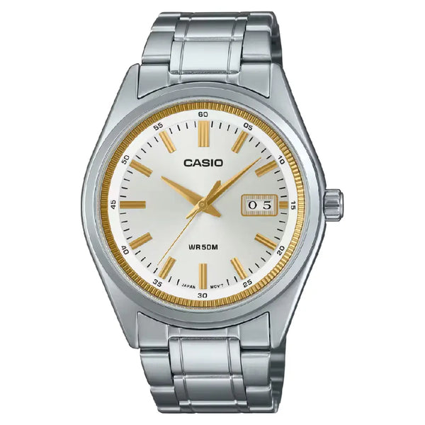 Casio Collection Analog MTP-B180D-7AVDF Silver Dial Stainless Steel Men's Watch
