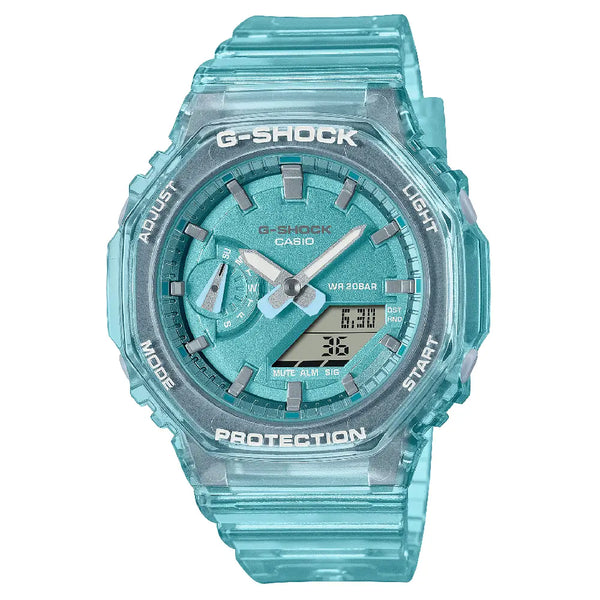 Casio G-Shock Mini CasiOak GMA-S2100SK-2A Skeleton Blue Dial 42.9mm Resin Strap Women's Watch