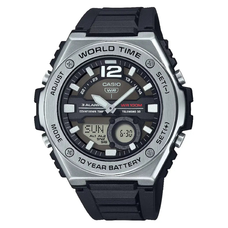 Casio Analog-Digital MWQ-100-1AVDF Black Dial Resin Strap Men's Watch