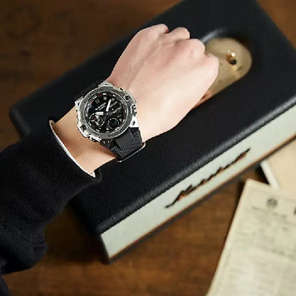 Casio G Shock G-STEEL GST-B400-1A Analog-Digital Tough Solar Bluetooth "Slim" Black and Silver Dial Resin Strap Men's Watch