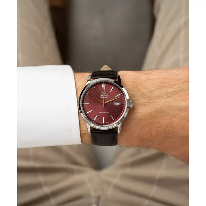 Orient Contemporary Automatic RA-AC0F15R30B Red Dial 41.6mm Leather Strap Men's Watch