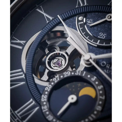 Orient Star Classic M45 F7 Moon Phase Open Heart Automatic RE-BT0006L00B Blue Dial 41mm Stainless Steel Men's Watch