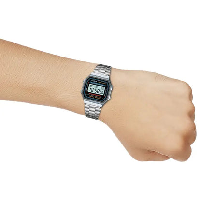 Casio Vintage Digital A168WA-1WDF Black Dial Stainless Steel Unisex Watch
