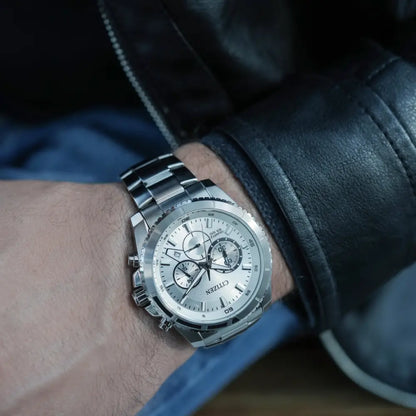 Citizen Quartz Chronograph 44mm AN8200-50A Silver Dial Stainless Steel Men's Watch
