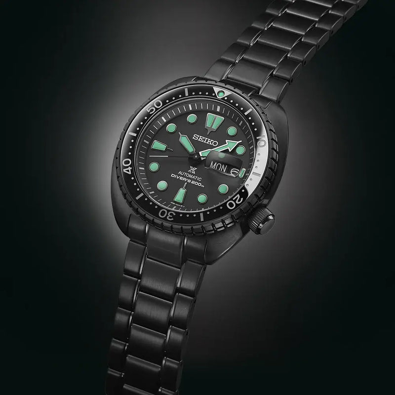 Seiko Prospex SRPK43K1  Night Vision Turtle Automatic Black Dial 45mm Stainless Steel Men's Watch detail view