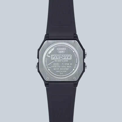 Casio Vintage F-91WPC-1ADR Pac-Man Edition Digital Black Dial Resin Strap Unisex Watch