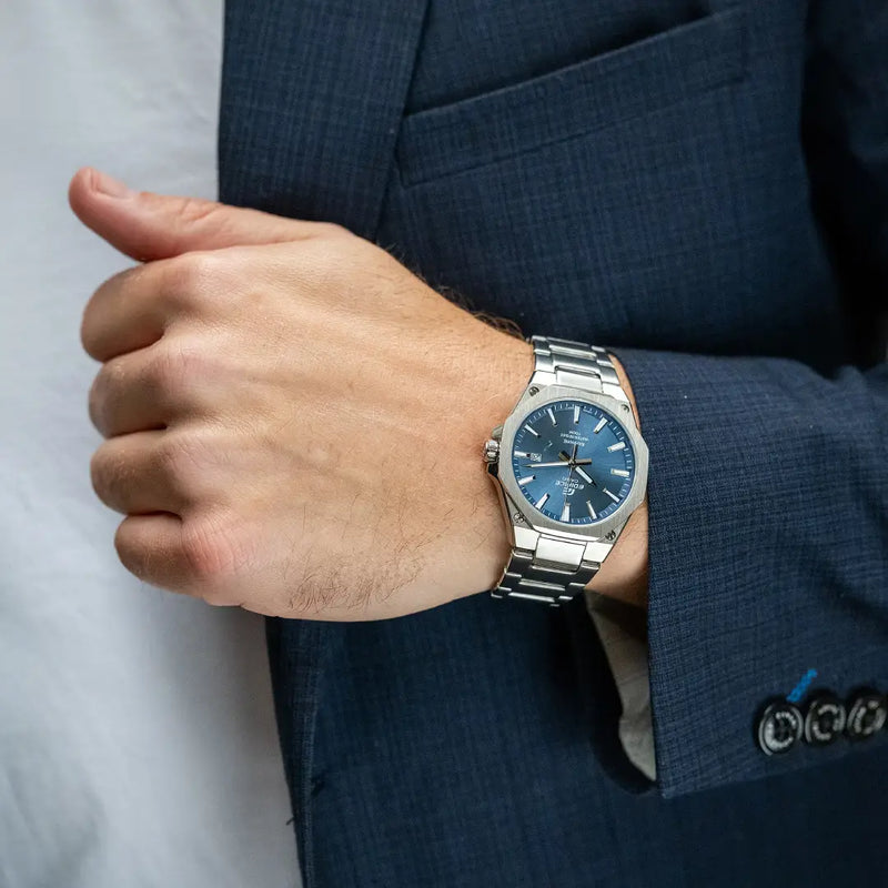 Casio Edifice Slim EFR-S108D-2AVUDF Analog Blue Dial 39.9mm Stainless Steel Men's Watch detail view