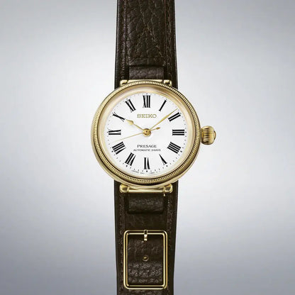Seiko Presage SARX136 (SPB538J1) Classic Series 145th Anniversary Limited Edition (1450 Pcs) White Enamel Dial 35mm Leather Strap Men's Watch