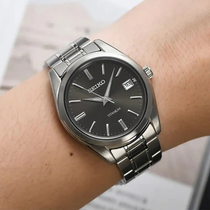 Seiko Essentials Titanium SUR375P1 Black Sunray Dial 40.2mm Titanium Men's Watch