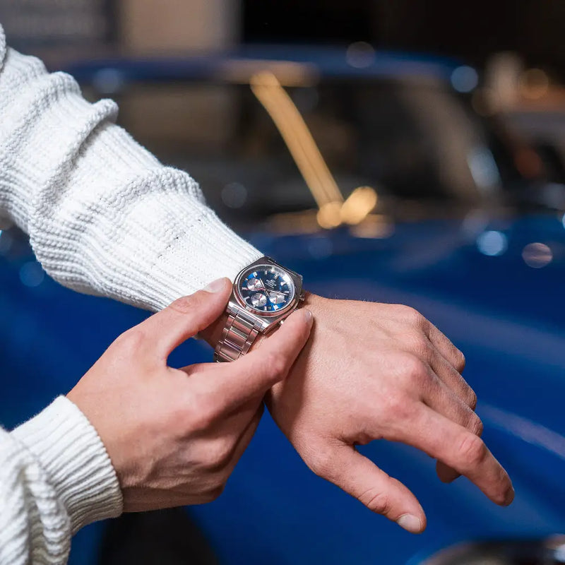 Casio Edifice Standard Chronograph EFB-730D-2AV Blue Dial 40mm Stainless Steel Men's Watch detail view