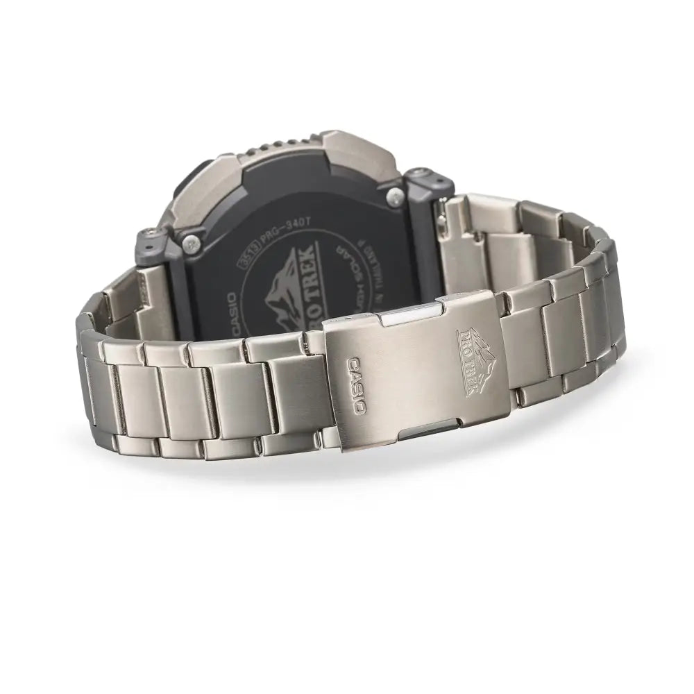 Casio ProTrek PRG-340T-7DR Digital Tough Solar Triple Sensor Silver Dial 51.7mm Stainless Steel Men's Watch
