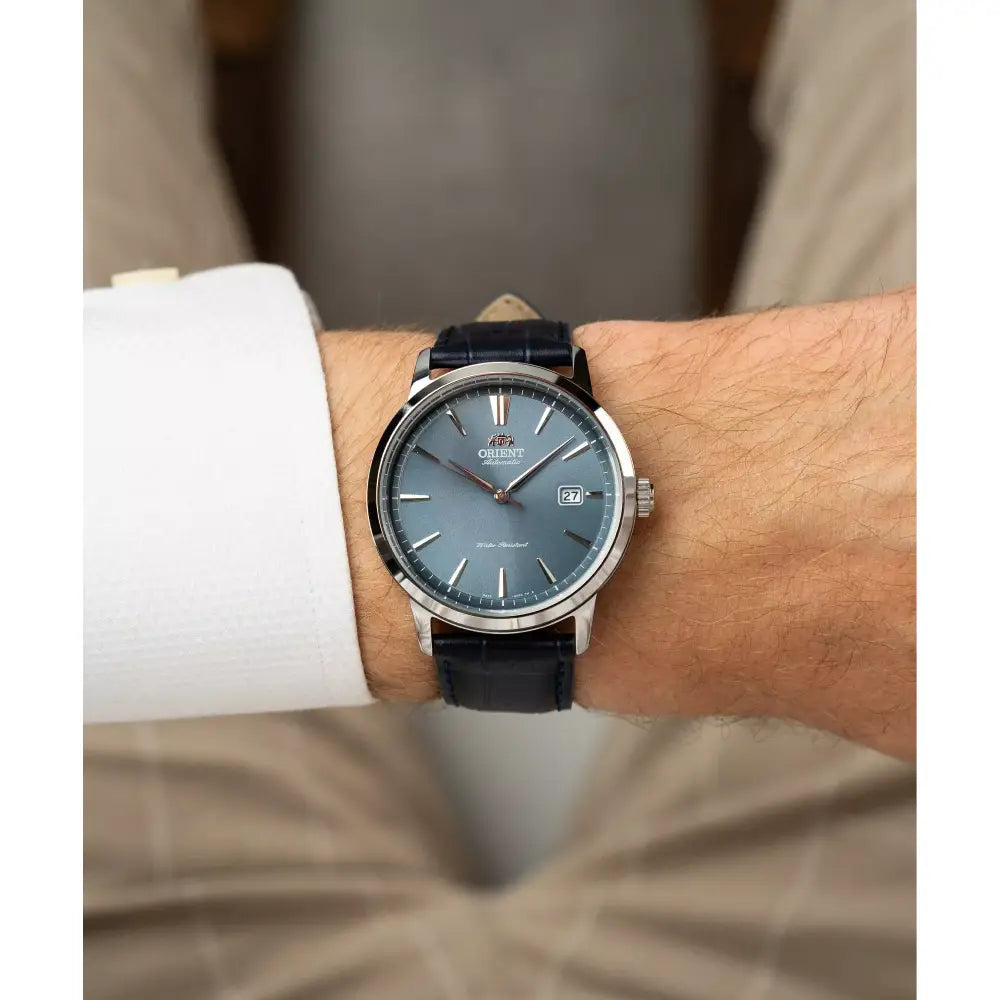 Orient Contemporary Automatic RA-AC0F14L30B Blue Dial 41.6mm Leather Strap Men's Watch