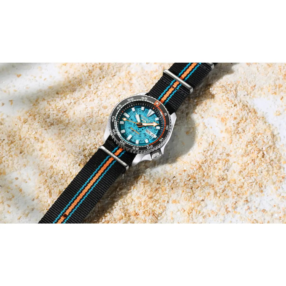Seiko 5 Sports SBSA315 Automatic Limited Edition "Bamford" (2025 Pieces) Blue Skeleton Dial 42.5mm Nylon Strap Men's Watch