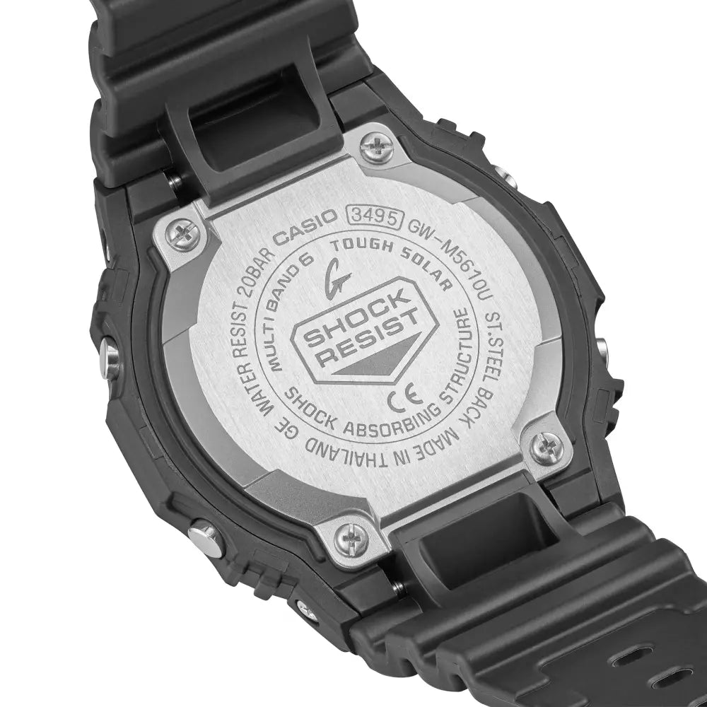 Casio G Shock GW-M5610U-1B Digital Tough Solar Multi-Band 6 Black Digital Dial Resin Strap Men's Watch