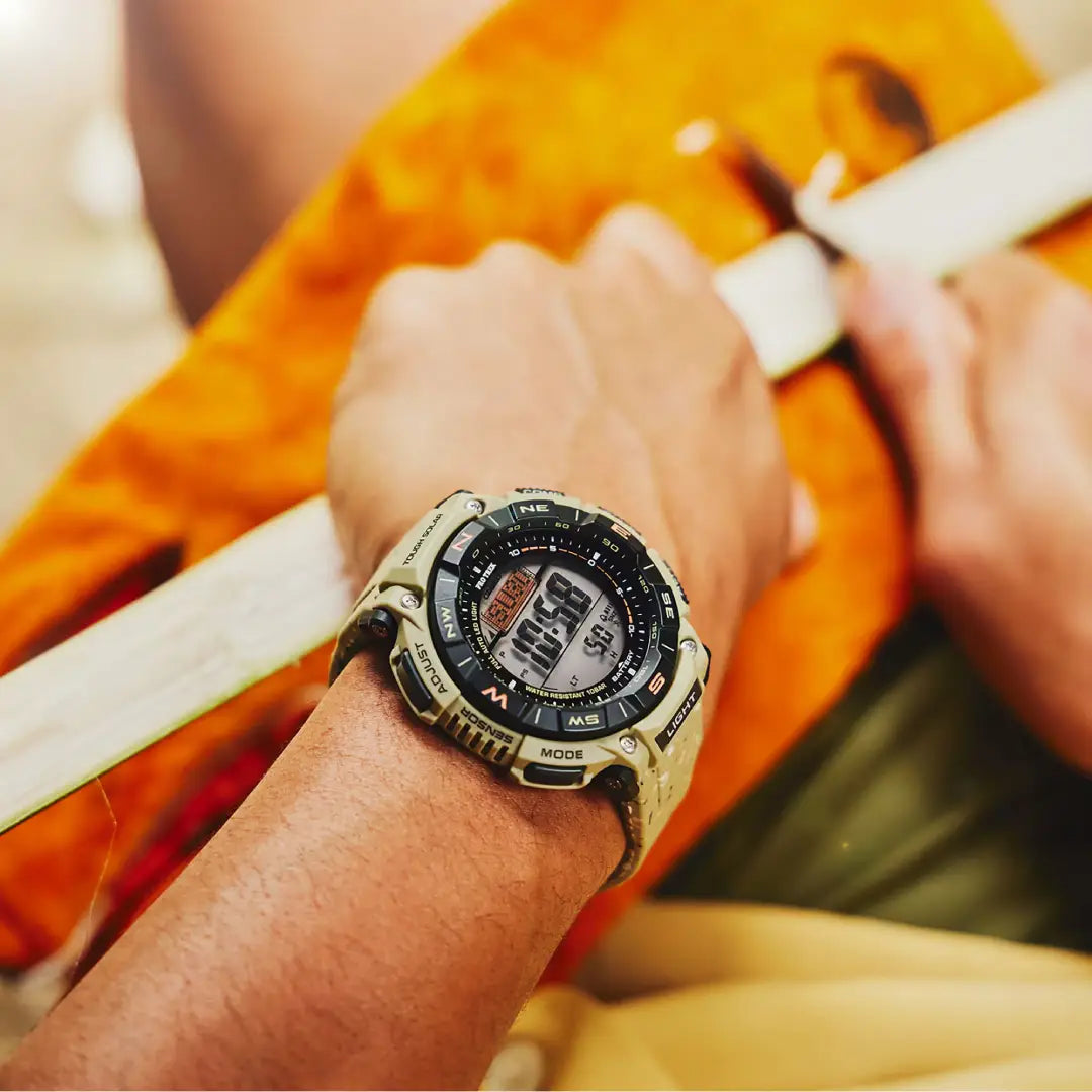 Casio Pro Trek Climber Line PRG-340SC-5DR Grey Dial 51.7mm Recycled Resin Strap Men's Watch
