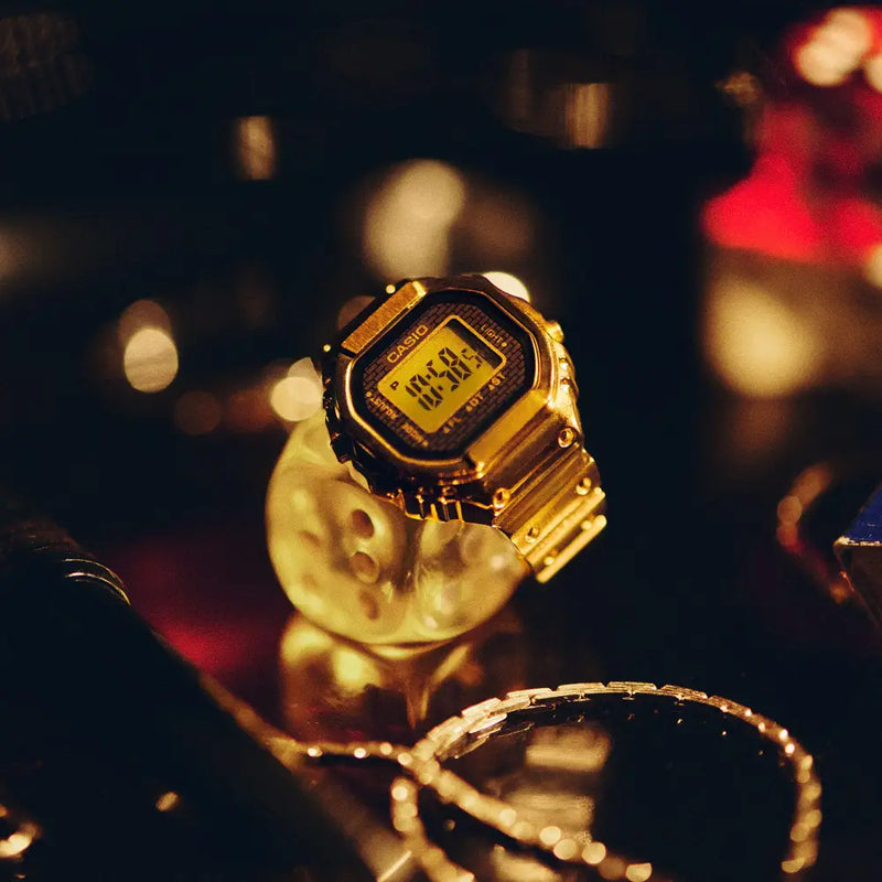 Casio Digital Ring Watch Limited Edition CRW-001G-9J Digital Dial Gold Stainless Steel Men's Watch detail view