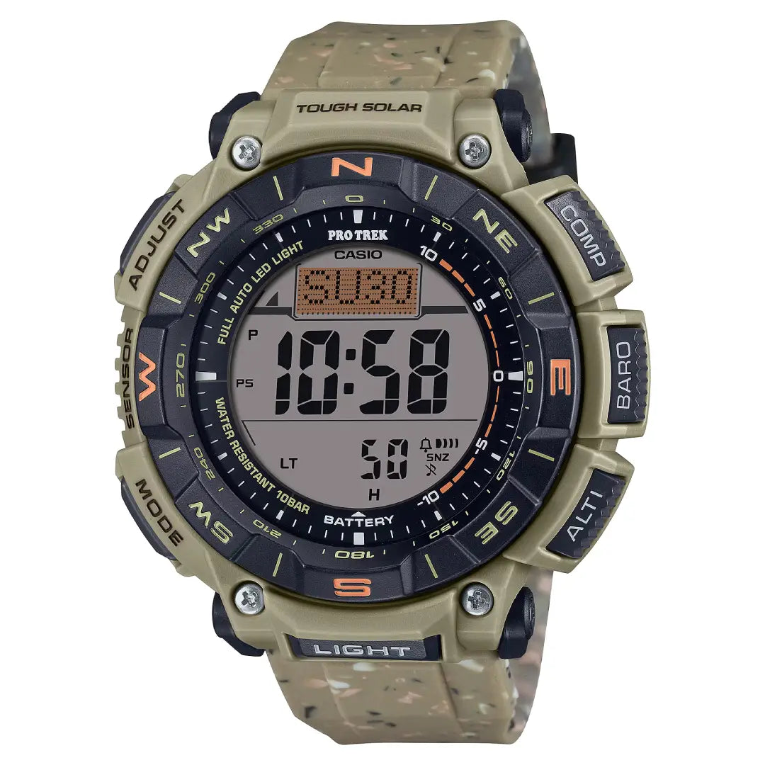 Casio Pro Trek Climber Line PRG-340SC-5DR Grey Dial 51.7mm Recycled Resin Strap Men's Watch