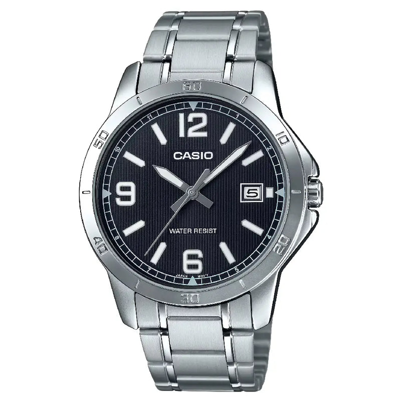 Casio Enticer MTP-V004D-1B2UDF Date Analog Black Dial Stainless Steel Men's Watch