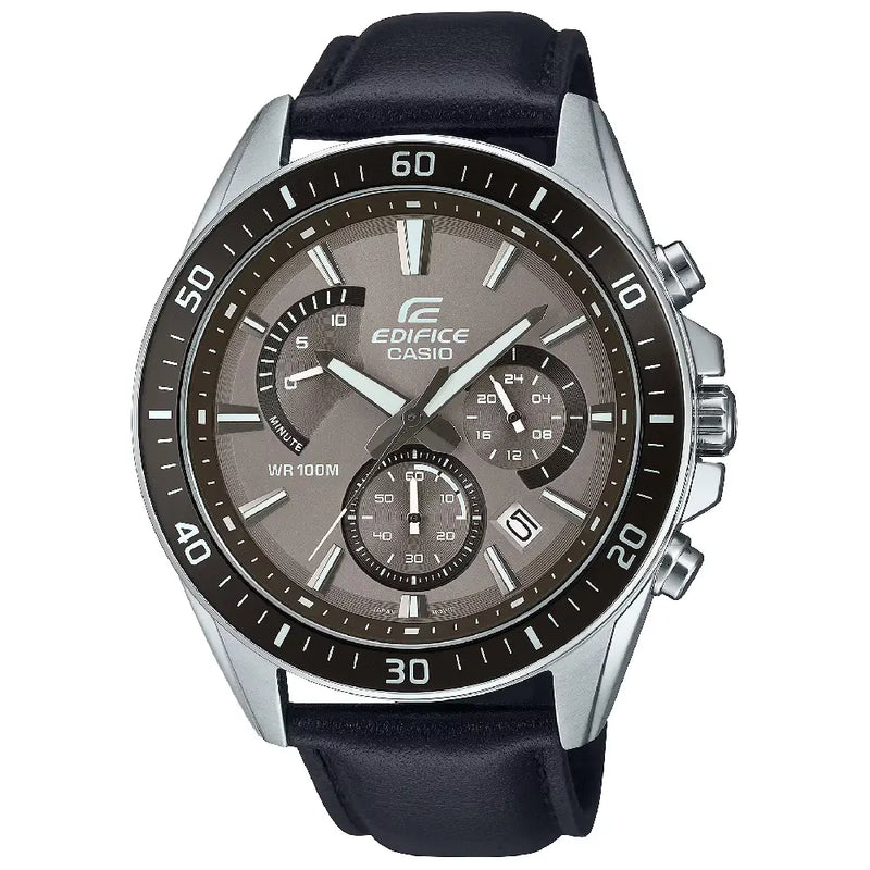Casio Edifice EFR-552L-5A Light Brown Dial 47mm Leather Men's Watch