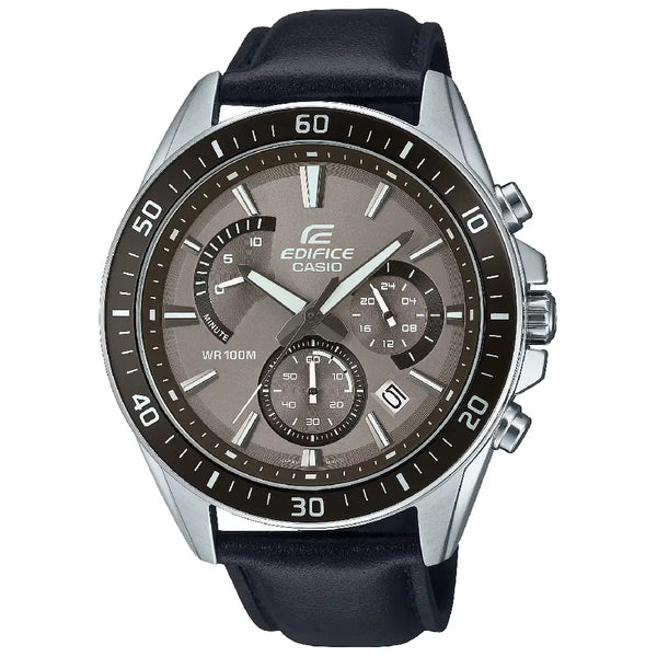 Casio Edifice EFR-552L-5A Light Brown Dial 47mm Leather Men's Watch