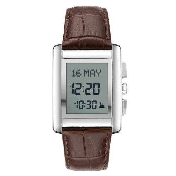 Al Fajr Classic Digital WS-06L Brown Digital Dial Leather Strap Men's Watch