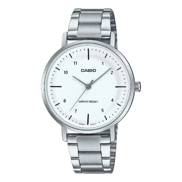 Casio Enticer Ladies Analog LTP-VT03D-7BDF Silver Dial Stainless Steel Women's Watch