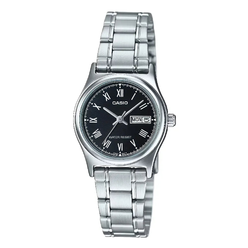 Casio Standard Analog LTP-V006D-1BUDF Black Dial Stainless Steel Women's Watch