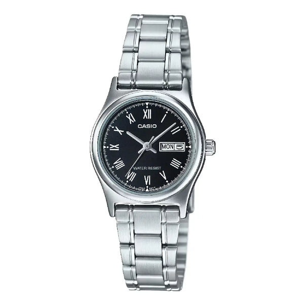 Casio Standard Analog LTP-V006D-1BUDF Black Dial Stainless Steel Women's Watch