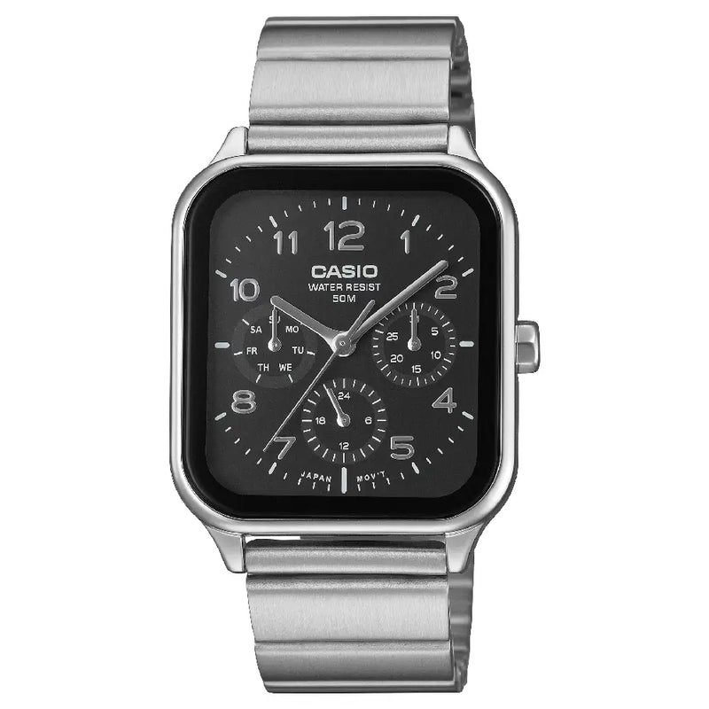 Casio Classic Analog Multi-Dial MTP-M306D-1A Black Dial 40mm Stainless Steel Men's Watch