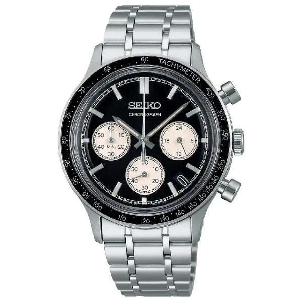 Seiko Spirit Chronograph SBTR055 Black Dial 38mm Stainless Steel Men's Watch