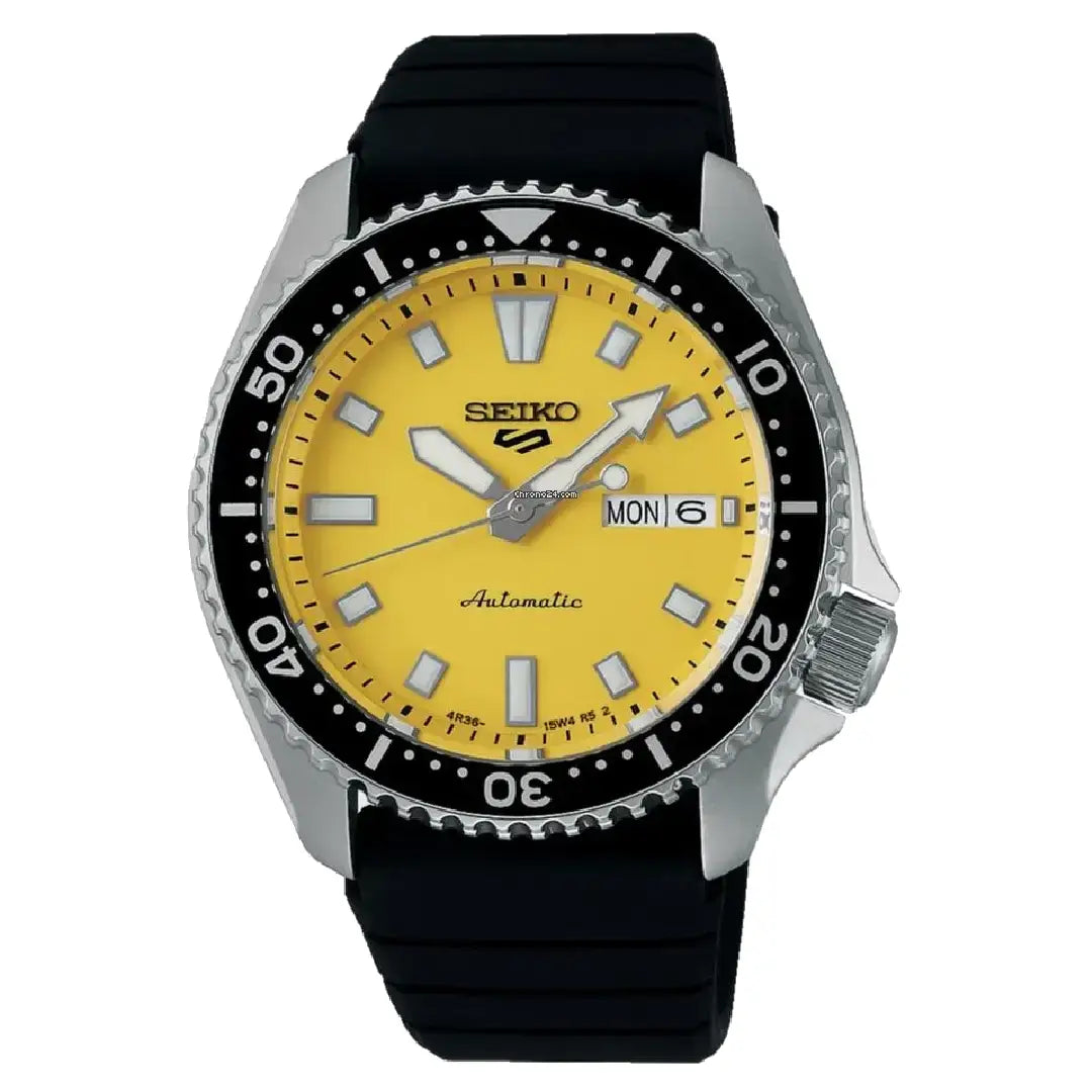 Seiko 5 Sports SKX Series SRPL87 Automatic Yellow Dial 42.5mm Rubber Strap Men's Watch
