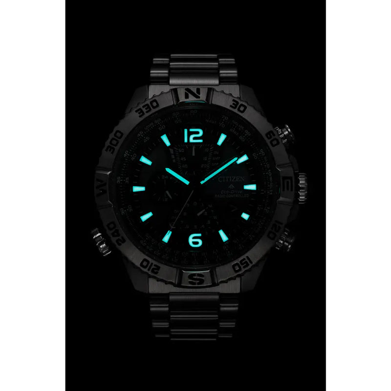 Citizen Promaster Navihawk A-T Limited Edition 48mm AT8220-55W Blue-Green Dial Stainless Steel Men's Watch detail view