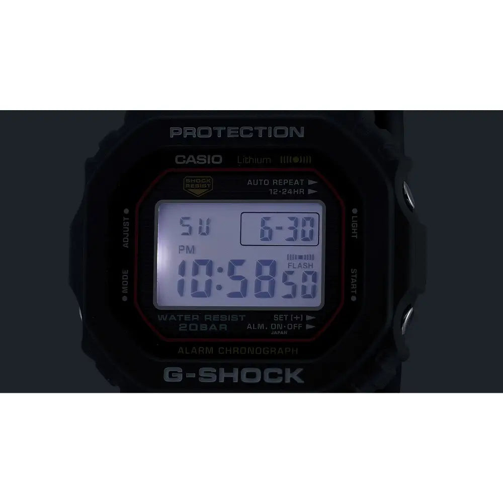 Casio G-Shock The Origin Digital DW-5000R-1A Black Digital Dial 43mm Resin Strap Men's Watch